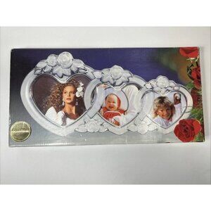 Mikasa Three Heart Walther-Glas Wedding Love Picture Frame Rosemont NOS